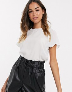 Белая футболка с рукавами клеш New Look - Черный