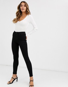 Черные джинсы скинни с завышенной талией Vero Moda - Черный