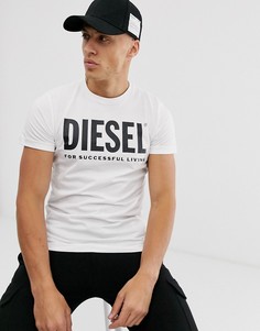 Белая футболка с логотипом Diesel T-Diego - Белый