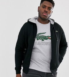 Худи черного цвета на молнии с логотипом Lacoste - Черный