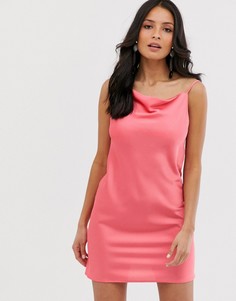 Платье-комбинация кораллового цвета со свободным воротом Miss Selfridge - Оранжевый
