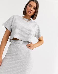 Футболка для дома в рубчик ASOS DESIGN - Серый