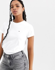 Свободная футболка с отворотами на рукавах Tommy Jeans - Белый