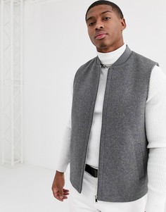 Светло-серый жилет с добавлением шерсти ASOS DESIGN - Серый