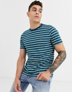Футболка в полоску синего и зеленого цвета Pretty Green - Синий