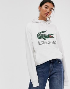 Худи с нашивкой-логотипом в виде крокодила Lacoste - Белый