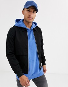 Черная куртка Харрингтон с отлетной шлицей ASOS DESIGN - Черный
