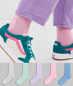 Набор из 5 пар носков до щиколотки пастельных оттенков ASOS DESIGN - Мульти