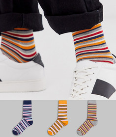 Набор из 3 пар носков в полоску ASOS DESIGN, скидка - Мульти