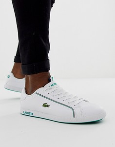 Белые/зеленые кроссовки Lacoste graduate - Белый