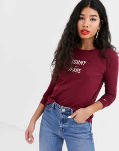 Лонгслив из органического хлопка с логотипом Tommy Jeans - Красный