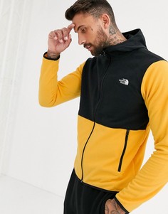 Флисовый худи желтого цвета на молнии The North Face TKA Glacier - Желтый