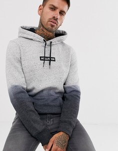 Серый худи с эффектом омбре и логотипом Hollister - Серый