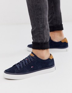 Темно-синие замшевые кроссовки с логотипом Tommy Hilfiger essential - Темно-синий