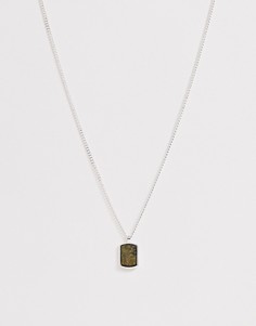 Серебристая цепочка с подвеской из камня Icon Brand - Серебряный