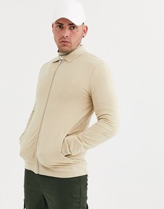 Бежевая обтягивающая куртка Харрингтон ASOS DESIGN - Бежевый