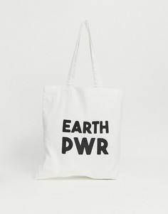 Кремовая сумка-тоут из органического хлопка Monki Earth Power - Белый