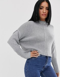 Серый джемпер с декоративными швами Missguided - Серый