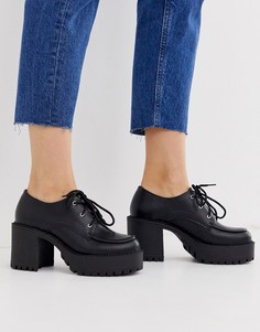 Черные туфли со шнуровкой на массивной подошве и каблуке Truffle Collection - Черный