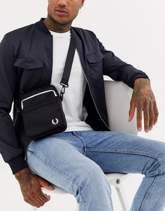 Черная сумка через плечо с фирменной лентой Fred Perry - Черный