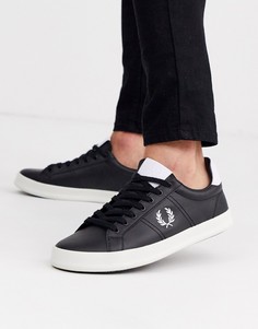 Черные кожаные кроссовки Fred Perry Vulc - Черный