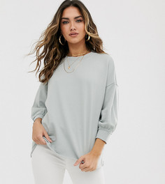 Выбеленный свитшот шалфейного цвета с широкими рукавами ASOS DESIGN - Зеленый