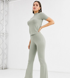 Комбинируемые расклешенные брюки шалфейного цвета Missguided - Зеленый
