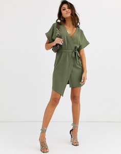 Платье мини с запахом ASOS DESIGN - Зеленый