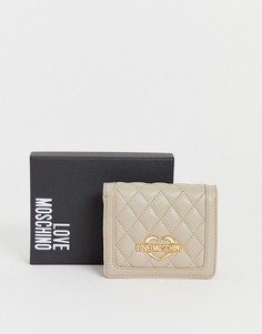 Стеганый кошелек из искусственной кожи Love Moschino - Кремовый