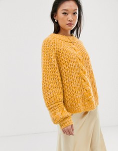Джемпер вязки косами Gestuz Zia - Желтый