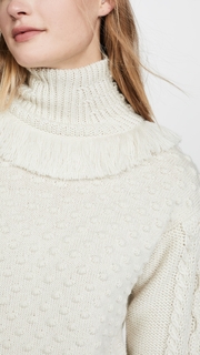 NUDE Turtleneck Sweater with Fringe