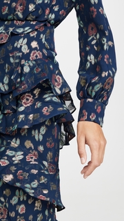 Saloni Isa Ruffle Midi Dress