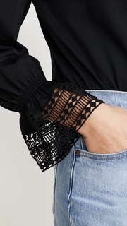See by Chloe Long Sleeve Lace Detail Tee