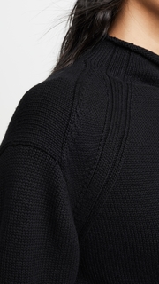 525 America Transfer Detail Mock Neck Sweater