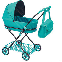 Коляска для кукол Buggy Boom Mixy, сине-зеленая