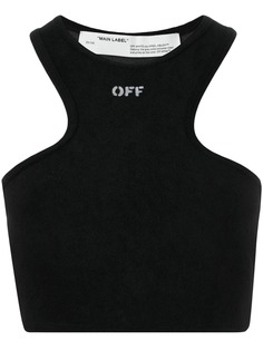 Off-White укороченный топ без рукавов с логотипом
