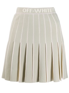 Off-White трикотажная юбка мини с плиссировкой