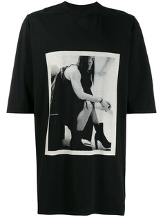 Rick Owens DRKSHDW футболка оверсайз с фотопринтом