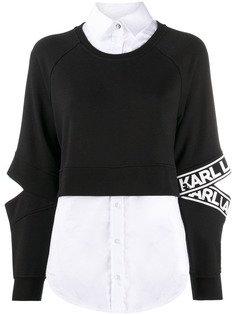 Karl Lagerfeld толстовка с поплиновой вставкой