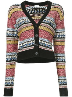 Saint Laurent кардиган с жаккардовым узором в полоску