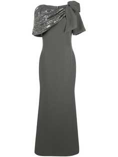 Badgley Mischka платье асимметричного кроя с драпировкой