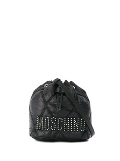 Moschino стеганая сумка с логотипом и ручкой-браслетом