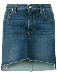 Saint Laurent асимметричная мини-юбка с вышивкой