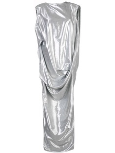 Rick Owens платье с драпировкой и эффектом металлик