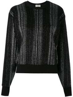 Saint Laurent свитер с металлическими нитями и плиссировкой