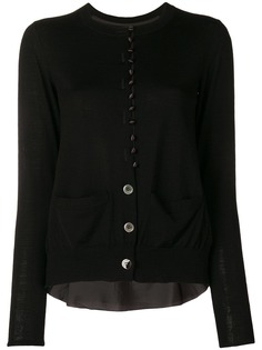 Sacai cupro insert cardigan