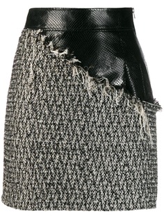 Almaz твидовая мини-юбка с контрастной вставкой Алмаз