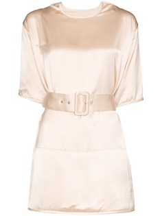 Jil Sander атласная блузка с поясом
