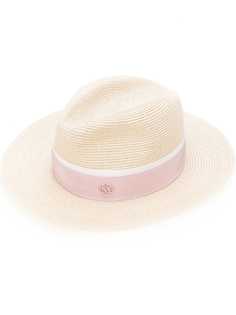 Maison Michel соломенная шляпа с лентой