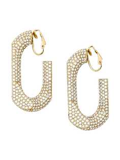 Burberry Crystal Gold-plated Chain-link Hoop Earrings